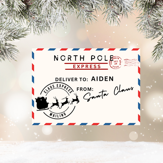 North Pole Express Santa Labels