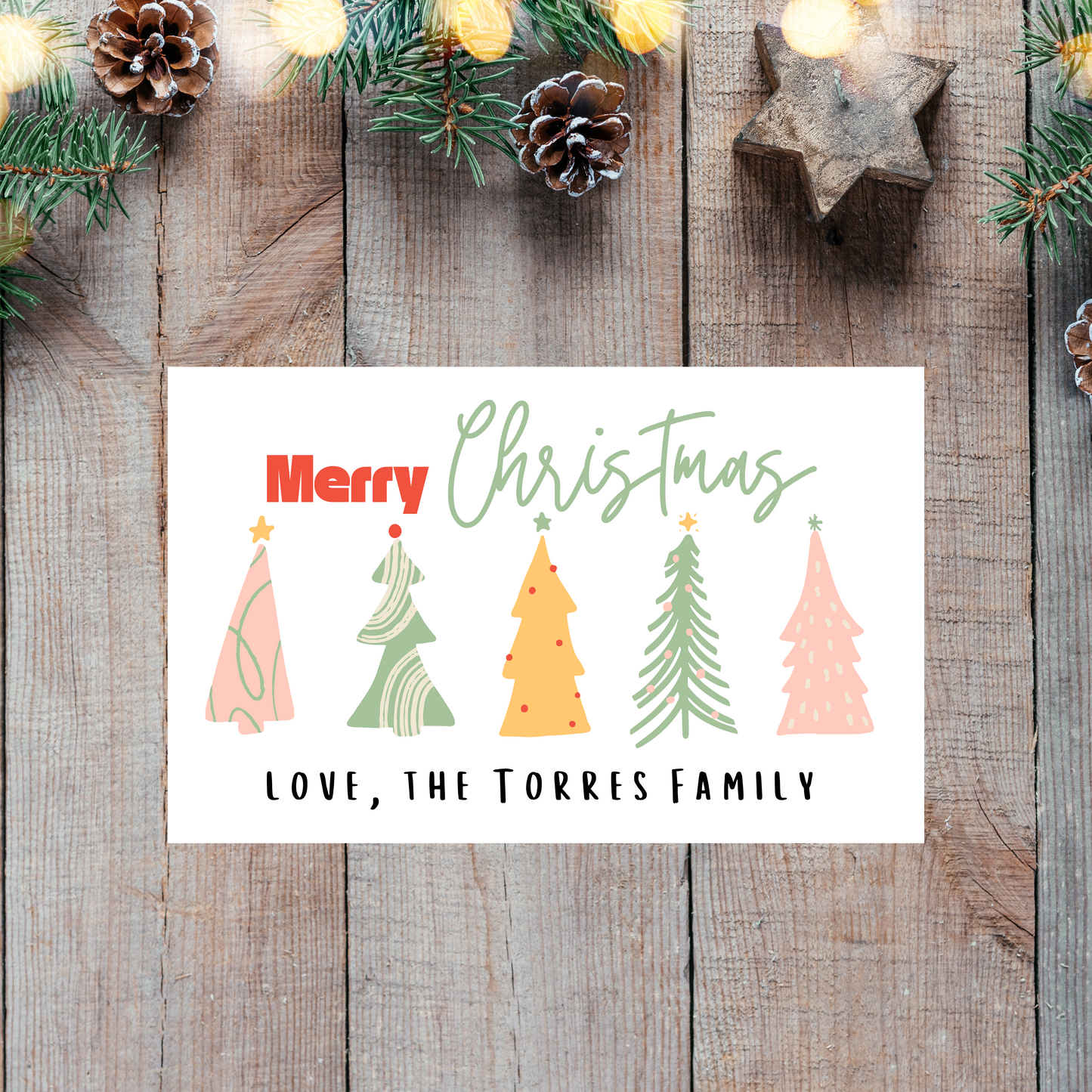 Pastel Trees Christmas Labels