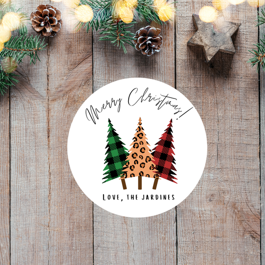 Plaid Christmas Tree Labels