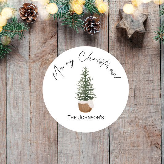 Cozy Christmas Tree Labels