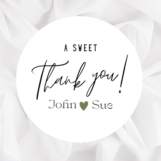 A Sweet Thank You Wedding labels