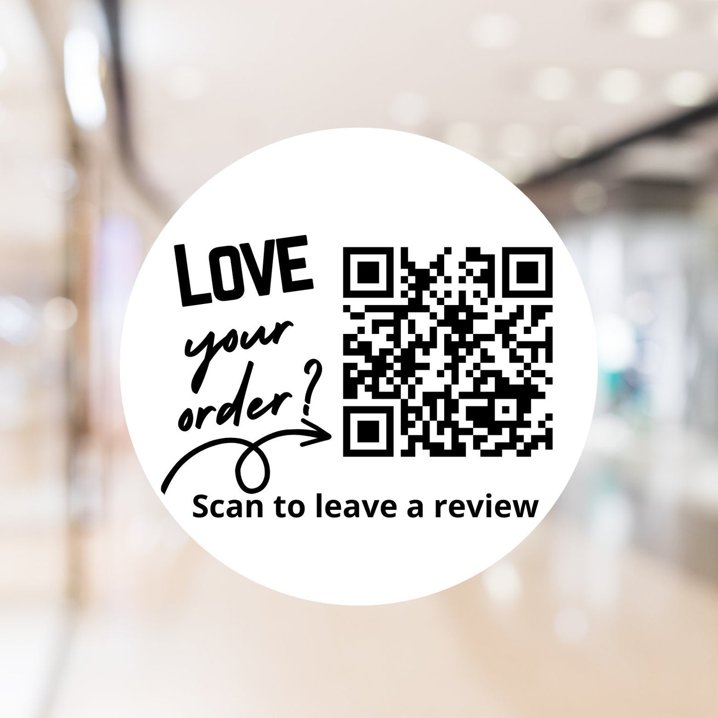 Leave us a review QR code sticker labels