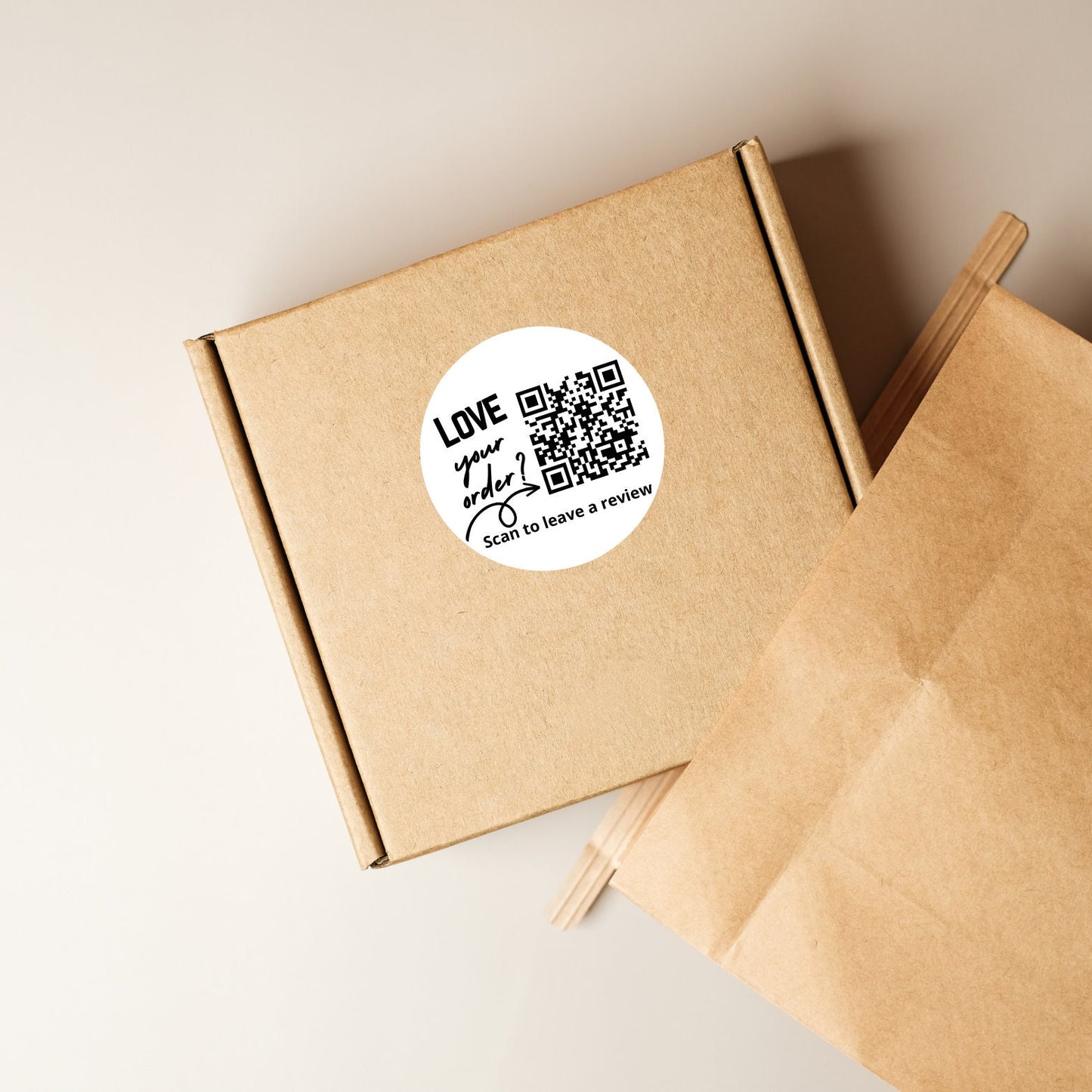 Leave us a review QR code sticker labels